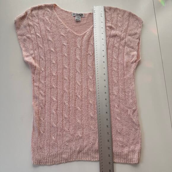 Vintage Messages Sweater Short Sleeve 80s 90s Silk Coquette Size S/M/L READ - Picture 11 of 13